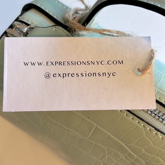 Expressions NYC Luxury Vegan Crossbody / Mini Handbag, Green - Picture 5 of 10